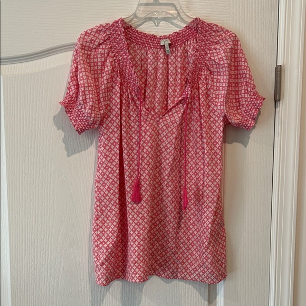 Joie Pink Patterned Blouse size small